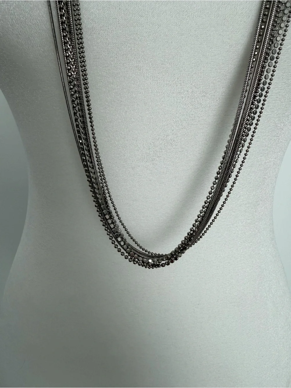 Chico’s silver tone Multi-Strand Long Necklace -‎ Women Jewelry